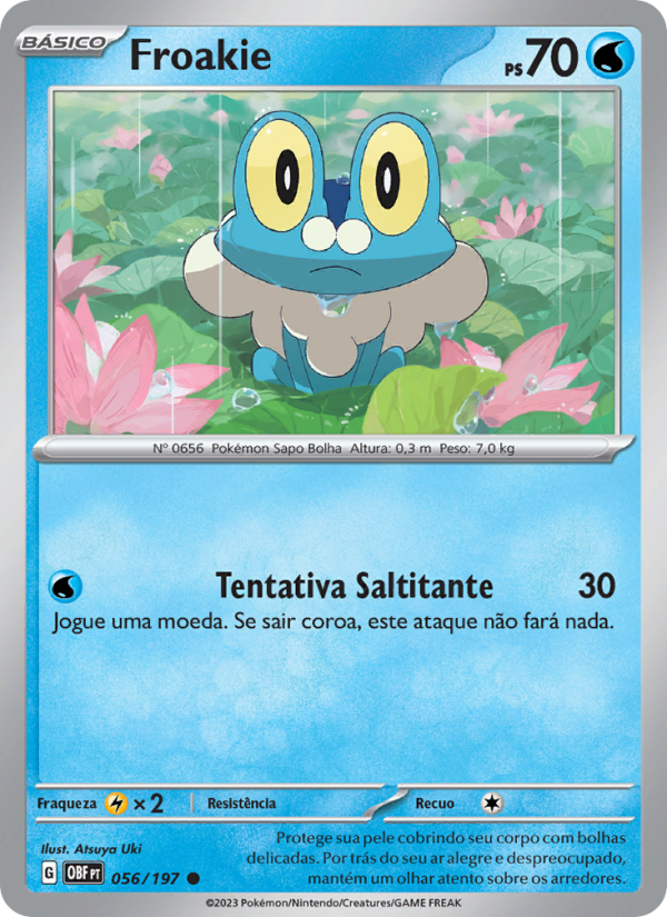 Froakie 056 — Obsidiana em Chamas (Portuguese Pokémon TCG card)
