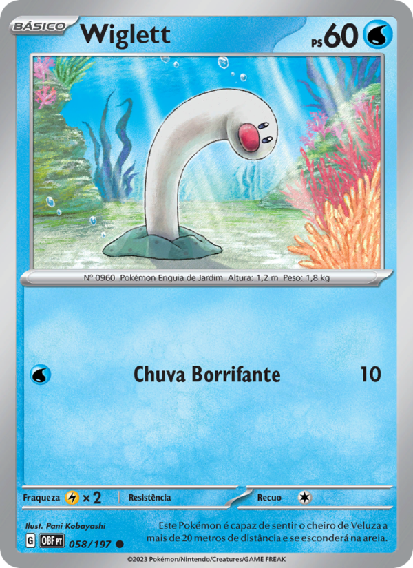 Wiglett 058 — Obsidiana em Chamas (Portuguese Pokémon TCG card)