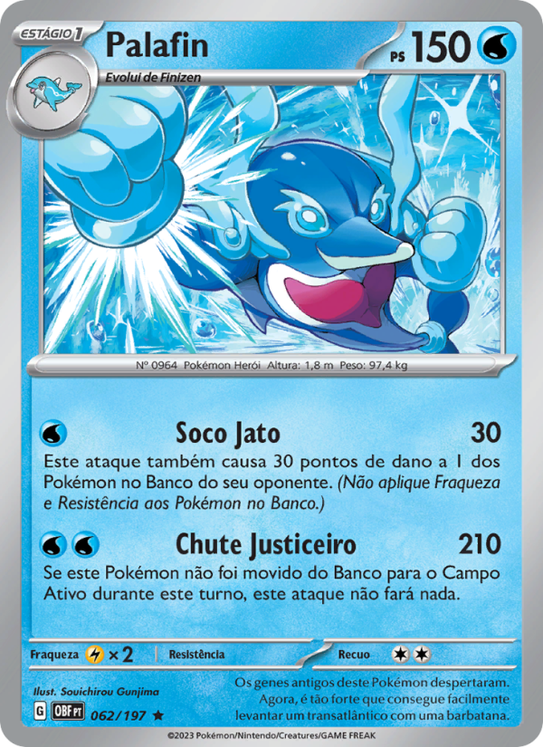 Palafin 062 — Obsidiana em Chamas (Portuguese Pokémon TCG card)