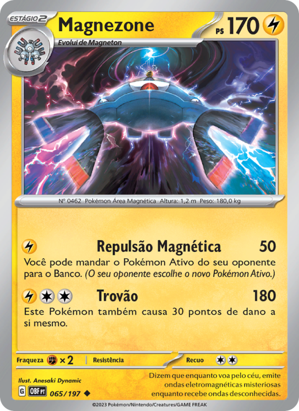 Magnezone 065 — Obsidian Flames (Portuguese Pokémon TCG card)