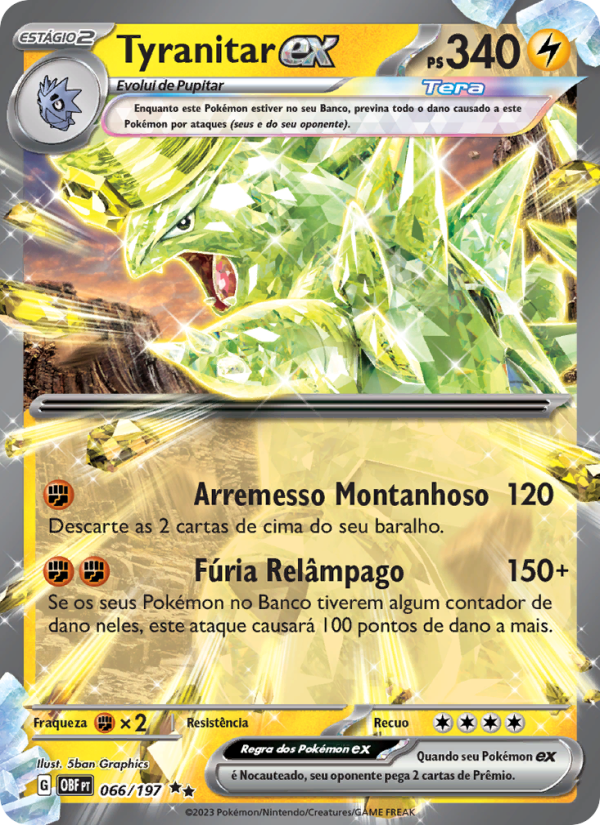 Tyranitar ex 066 — Obsidian Flames (Portuguese Pokémon TCG card)