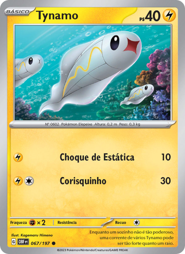 Tynamo 067 — Obsidiana em Chamas (Portuguese Pokémon TCG card)