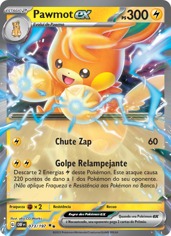 Pawmot ex 073 — Obsidiana em Chamas (Portuguese Pokémon TCG card)