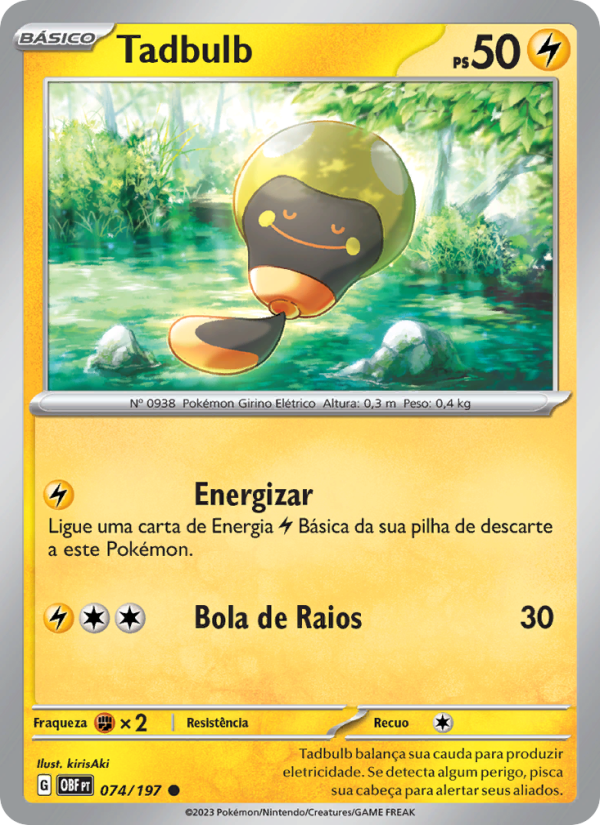 Tadbulb 074 — Obsidiana em Chamas (Portuguese Pokémon TCG card)