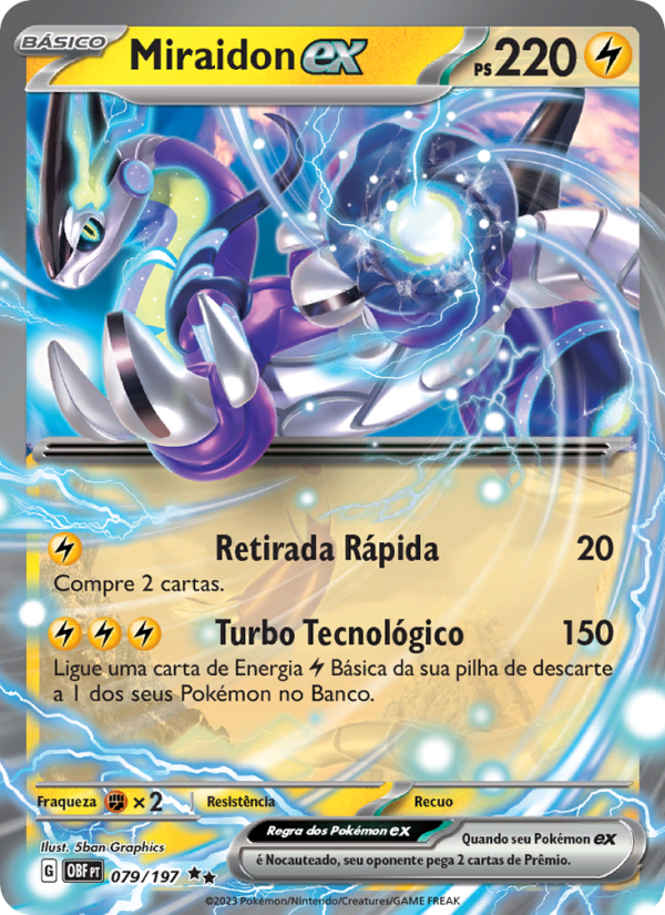 Miraidon ex 079 — Obsidiana em Chamas (Portuguese Pokémon TCG card)
