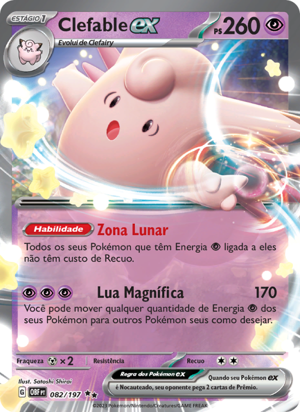 Clefable ex 082 — Obsidiana em Chamas (Portuguese Pokémon TCG card)