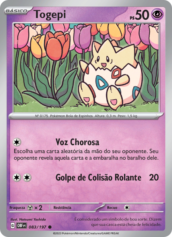 Togepi 083 — Obsidiana em Chamas (Portuguese Pokémon TCG card)