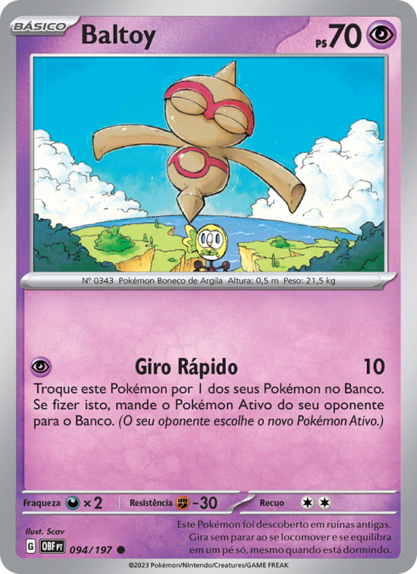 Baltoy 094 — Obsidiana em Chamas (Portuguese Pokémon TCG card)