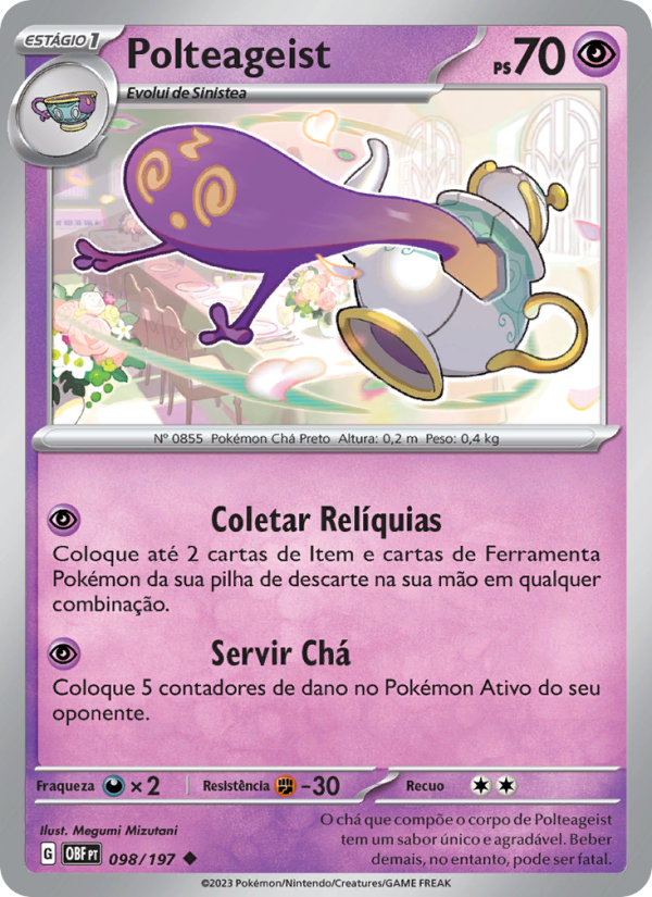 Polteageist 098 — Obsidiana em Chamas (Portuguese Pokémon TCG card)