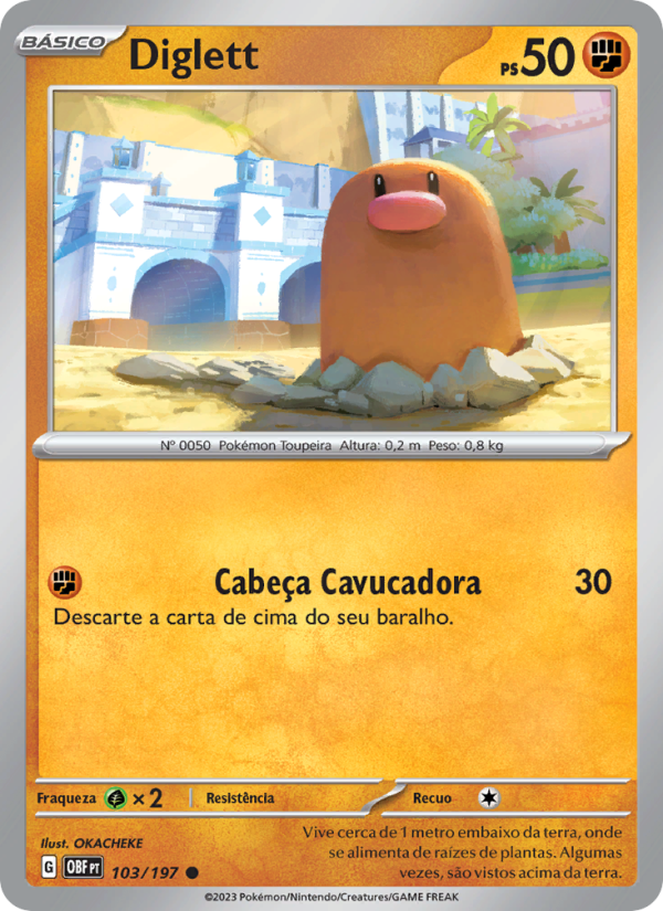 Diglett 103 — Obsidiana em Chamas (Portuguese Pokémon TCG card)