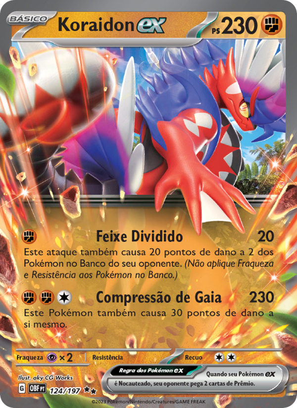 Koraidon ex 124 — Obsidiana em Chamas (Portuguese Pokémon TCG card)