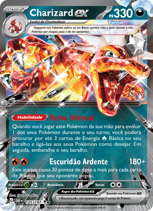 Charizard ex 125 — Obsidiana em Chamas (Portuguese Pokémon TCG card)