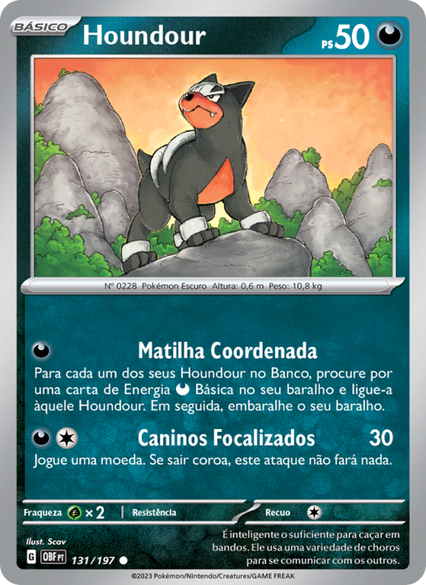 Houndour 131 — Obsidiana em Chamas (Portuguese Pokémon TCG card)