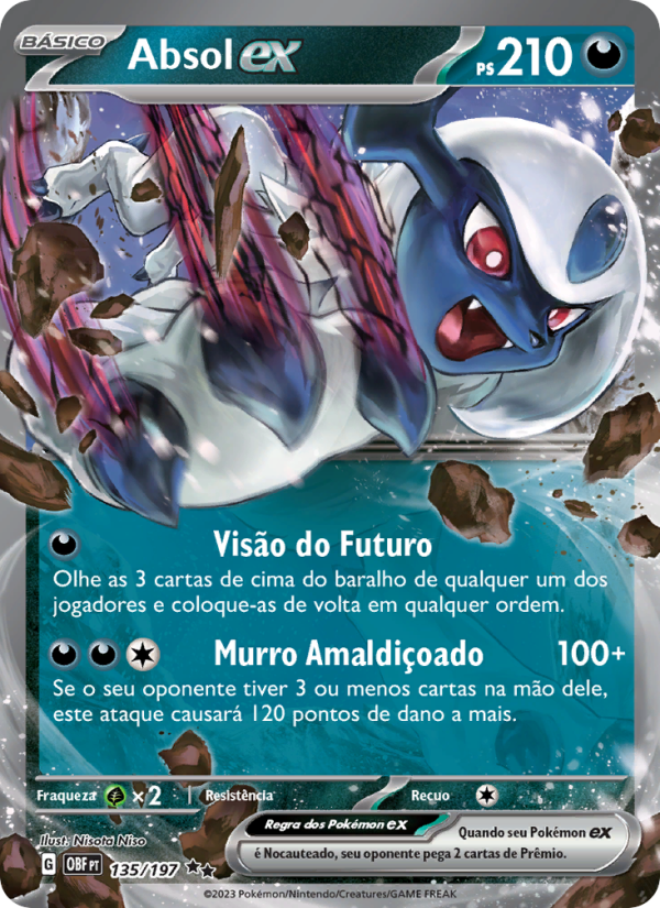 Absol ex 135 — Obsidiana em Chamas (Portuguese Pokémon TCG card)