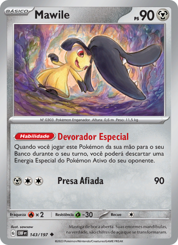Mawile 143 — Obsidiana em Chamas (Portuguese Pokémon TCG card)