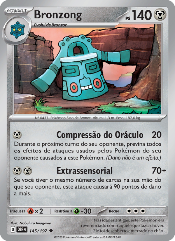 Bronzong 145 — Obsidiana em Chamas (Portuguese Pokémon TCG card)