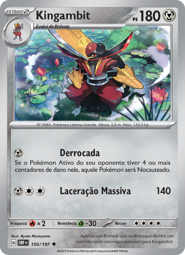 Kingambit 150 — Obsidiana em Chamas (Portuguese Pokémon TCG card)