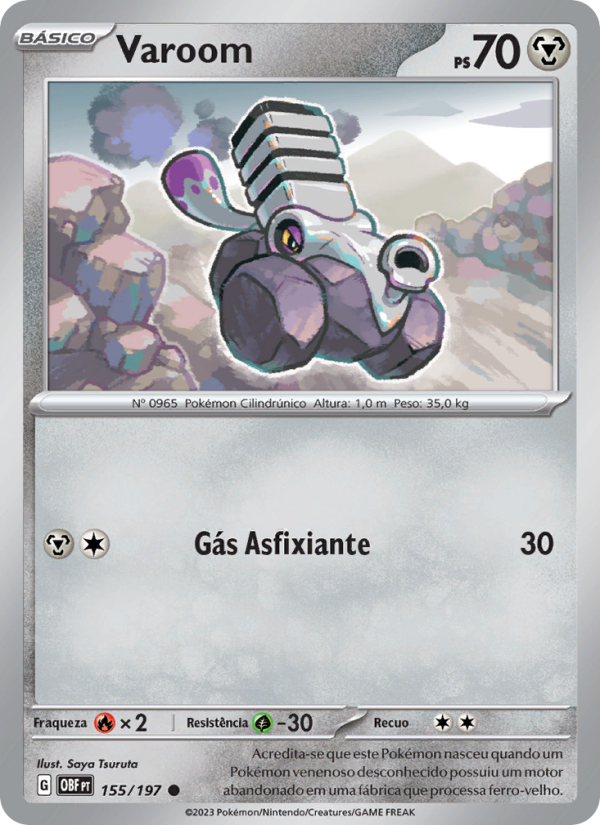 Varoom 155 — Obsidiana em Chamas (Portuguese Pokémon TCG card)