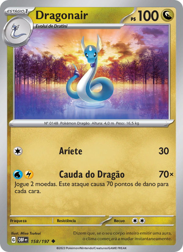 Dragonair 158 — Obsidiana em Chamas (Portuguese Pokémon TCG card)