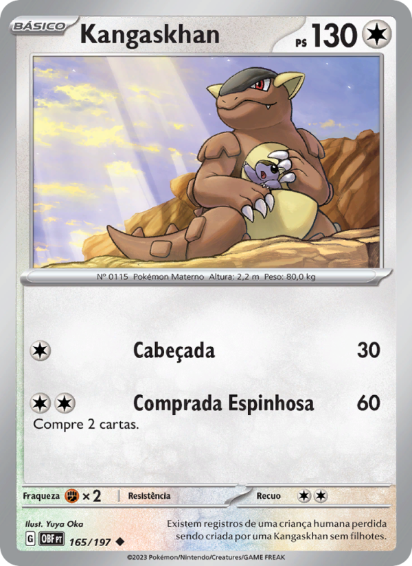 Kangaskhan 165 — Obsidiana em Chamas (Portuguese Pokémon TCG card)