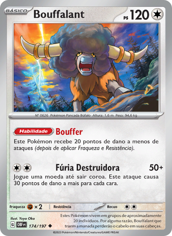 Bouffalant 174 — Obsidiana em Chamas (Portuguese Pokémon TCG card)