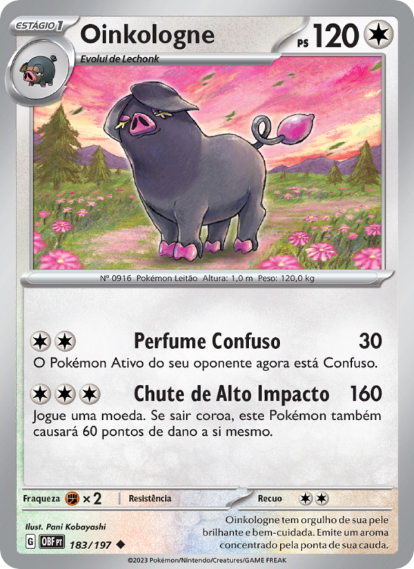 Oinkologne 183 — Obsidiana em Chamas (Portuguese Pokémon TCG card)