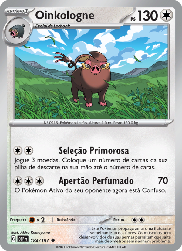 Oinkologne 184 — Obsidiana em Chamas (Portuguese Pokémon TCG card)