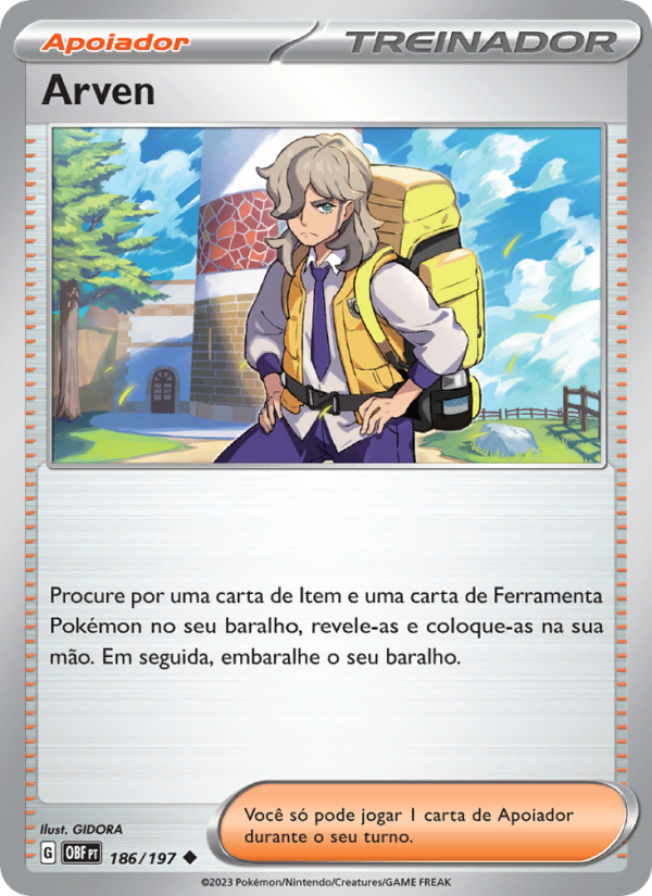 Arven 186 — Obsidiana em Chamas (Portuguese Pokémon TCG card)