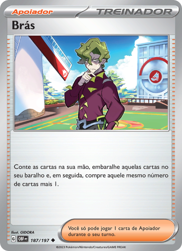 Brás 187 — Obsidiana em Chamas (Portuguese Pokémon TCG card)