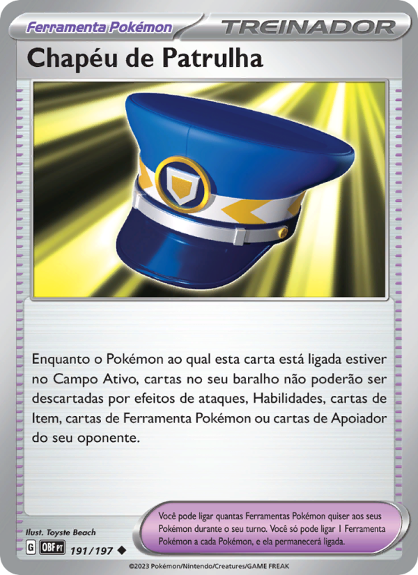 Chapéu de Patrulha 191 — Obsidiana em Chamas (Portuguese Pokémon TCG card)