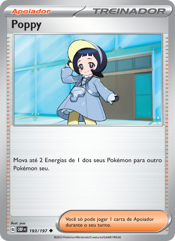 Poppy 193 — Obsidiana em Chamas (Portuguese Pokémon TCG card)