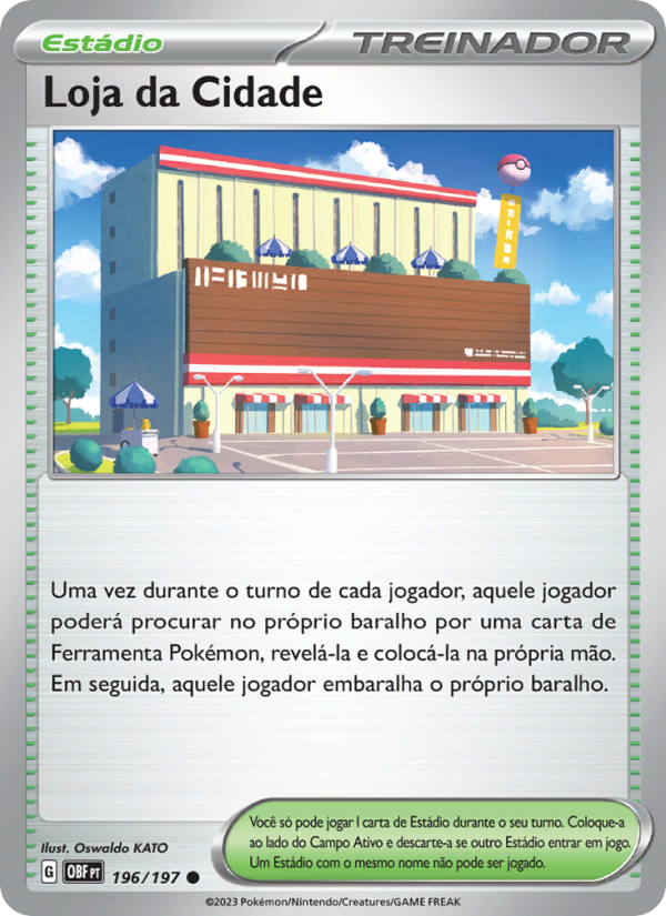 Loja da Cidade 196 — Obsidiana em Chamas (Portuguese Pokémon TCG card)