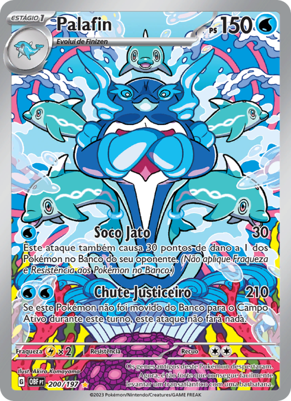 Palafin 200 — Obsidiana em Chamas (Portuguese Pokémon TCG card)