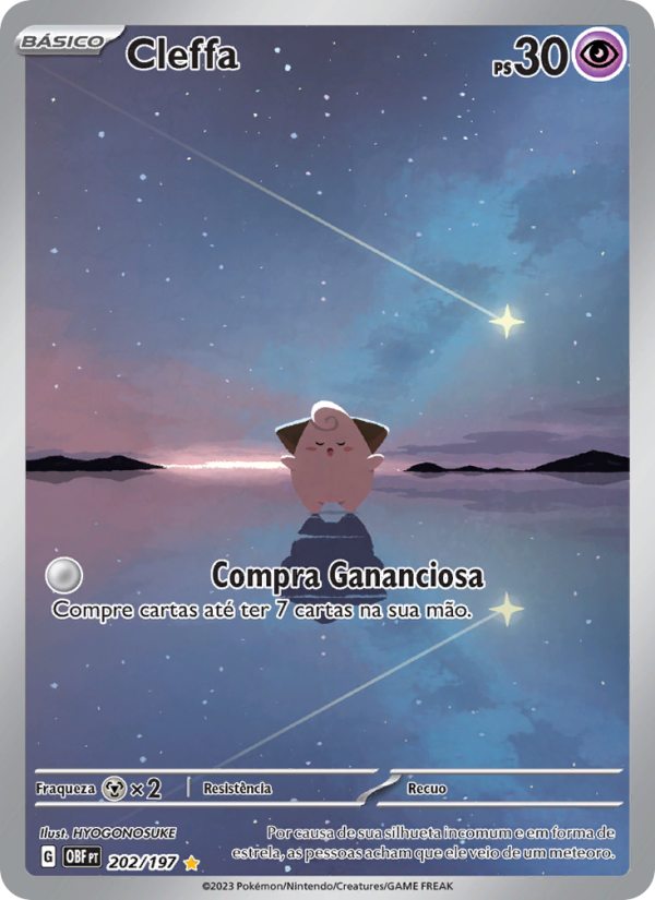 Cleffa 202 — Obsidiana em Chamas (Portuguese Pokémon TCG card)