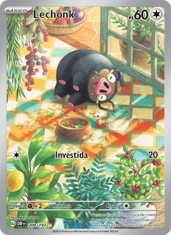 Lechonk 209 — Obsidian Flames (Portuguese Pokémon TCG card)