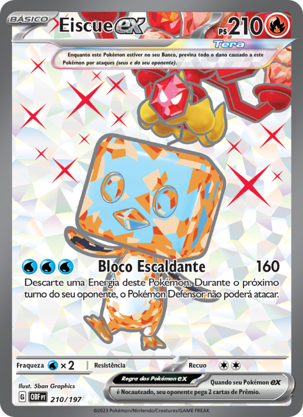 Eiscue ex 210 — Obsidian Flames (Portuguese Pokémon TCG card)