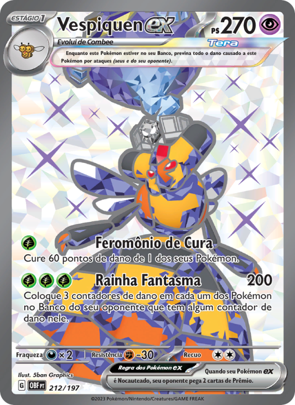 Vespiquen ex 212 — Obsidiana em Chamas (Portuguese Pokémon TCG card)