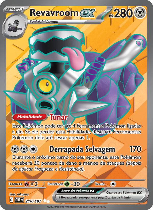 Revavroom ex 216 — Obsidiana em Chamas (Portuguese Pokémon TCG card)
