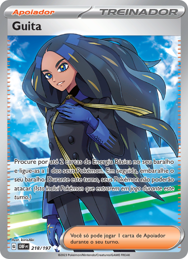 Guita 218 — Obsidiana em Chamas (Portuguese Pokémon TCG card)