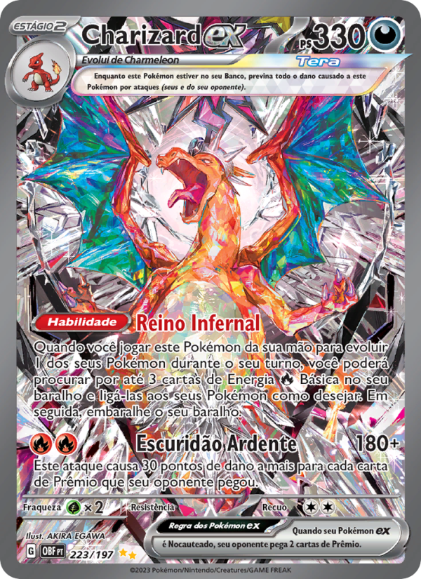 Charizard ex 223 — Obsidiana em Chamas (Portuguese Pokémon TCG card)