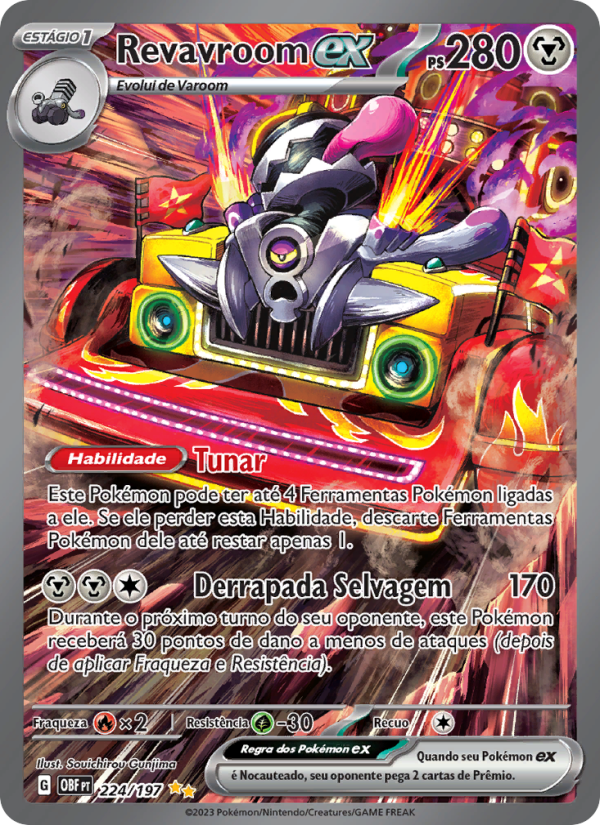 Revavroom ex 224 — Obsidiana em Chamas (Portuguese Pokémon TCG card)
