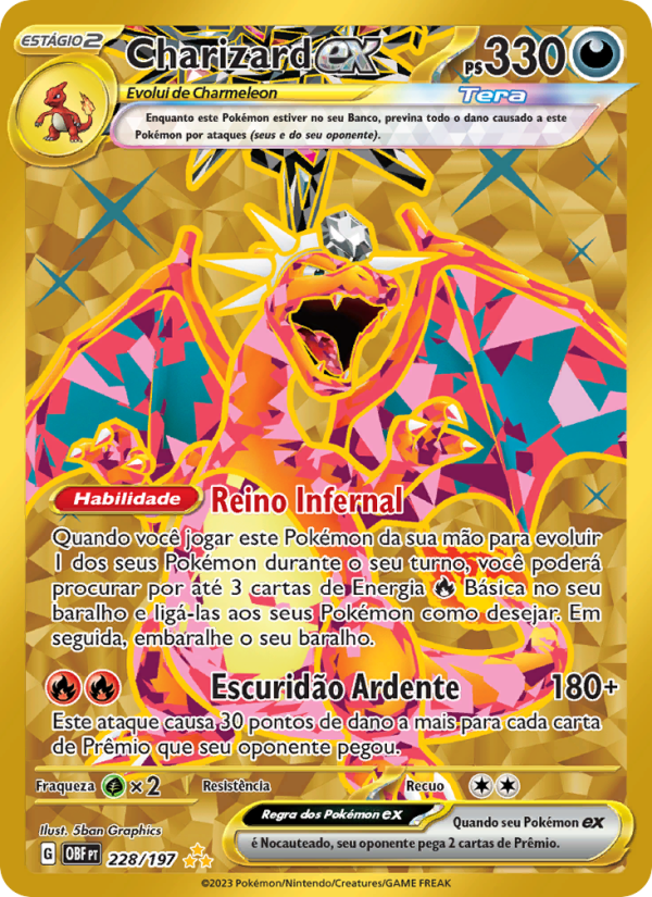 Charizard ex 228 — Obsidiana em Chamas (Portuguese Pokémon TCG card)