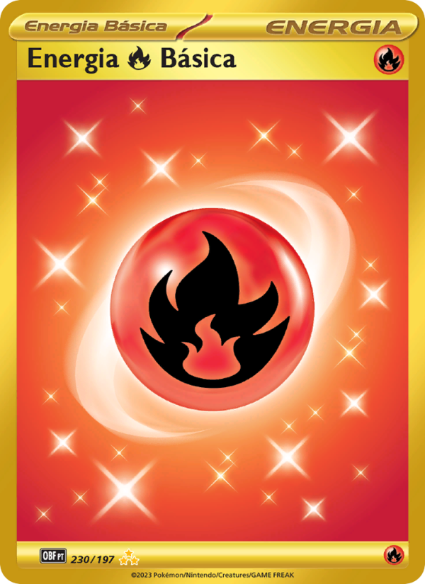 Energia Fire Básica 230 — Obsidiana em Chamas (Portuguese Pokémon TCG card)