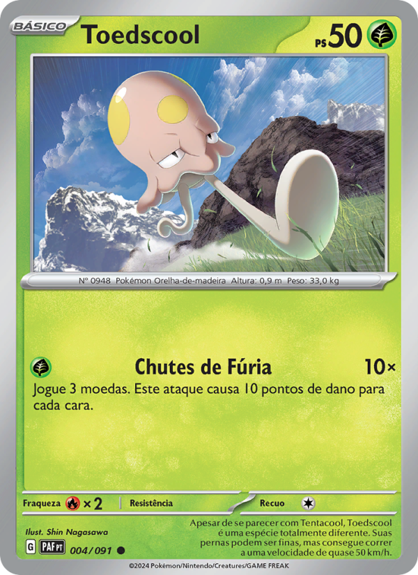 Toedscool 004 — Destinos de Paldea (Portuguese Pokémon TCG card)
