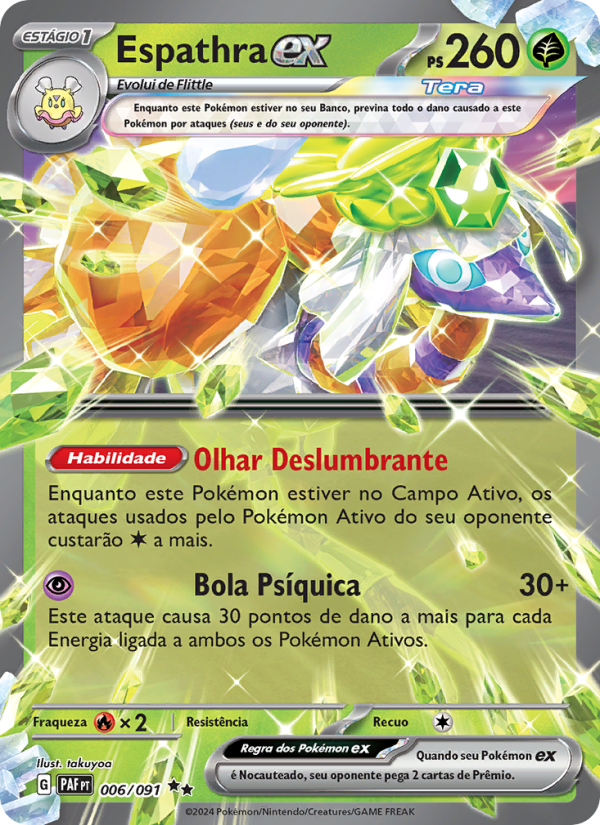 Espathra ex 006 — Destinos de Paldea (Portuguese Pokémon TCG card)
