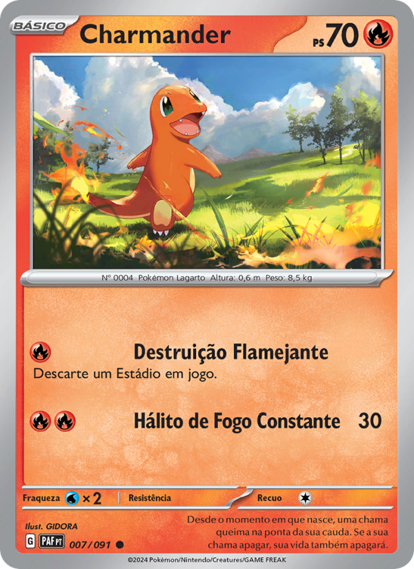 Charmander 007 — Destinos de Paldea (Portuguese Pokémon TCG card)