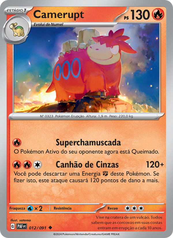 Camerupt 012 — Destinos de Paldea (Portuguese Pokémon TCG card)