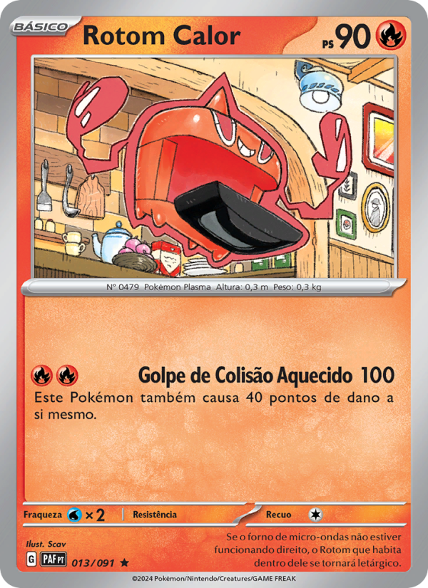 Rotom Calor 013 — Destinos de Paldea (Portuguese Pokémon TCG card)