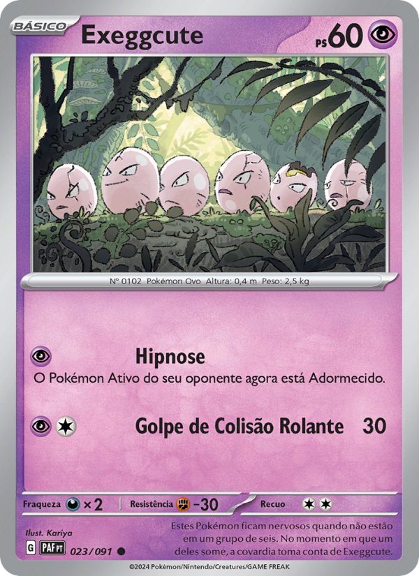 Exeggcute 023 — Destinos de Paldea (Portuguese Pokémon TCG card)