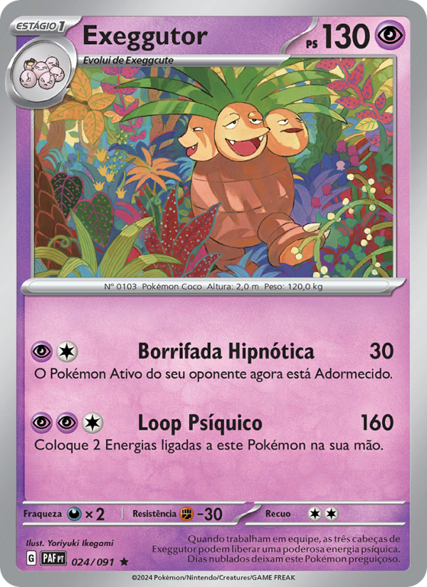 Exeggutor 024 — Destinos de Paldea (Portuguese Pokémon TCG card)